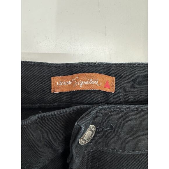Liz & Me Signature Womens Jeans Plus Size 4 Petite Black Denim - Picture 3 of 11